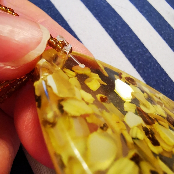 Vintage Abalone in Lucite Necklace Pendant - Picture 8 of 16